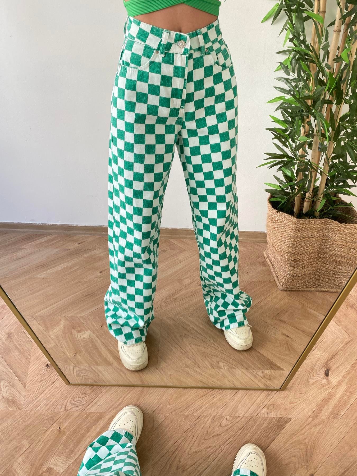 Dökümlü Pantolon YEŞİL