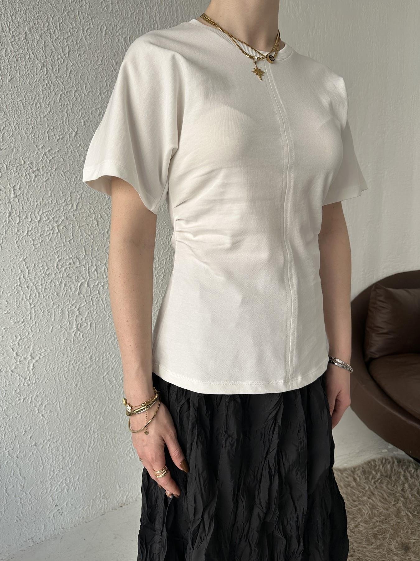 Drape Detay Tişört EKRU