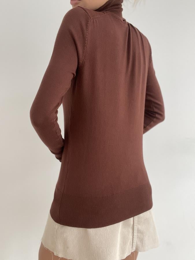 Droplu Balıkçı Kazak KAHVE