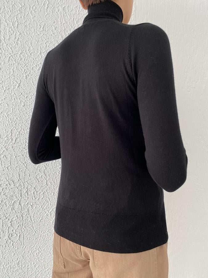 Droplu Balıkçı Kazak SİYAH