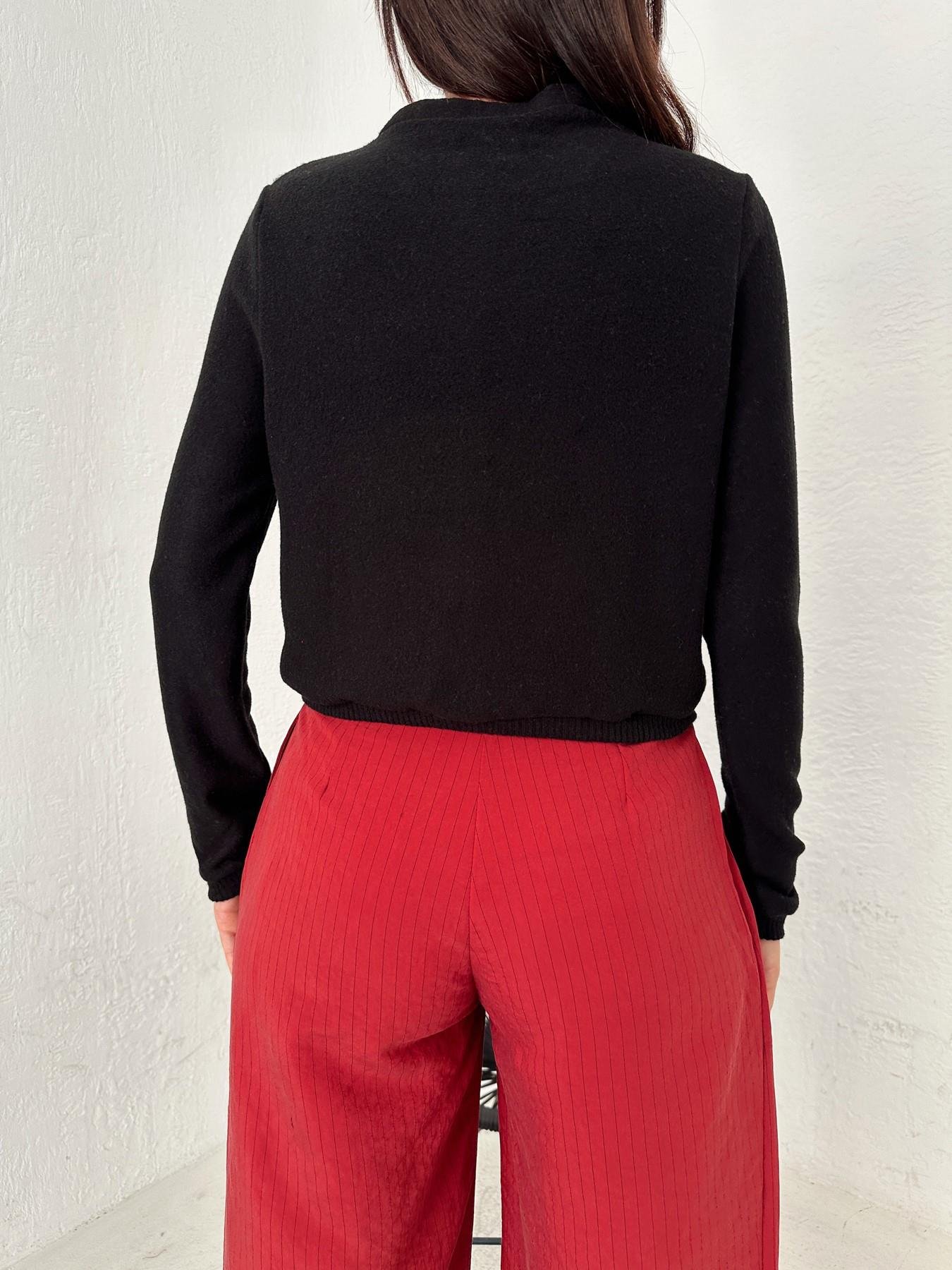 Düğmeli Crop Hırka SİYAH