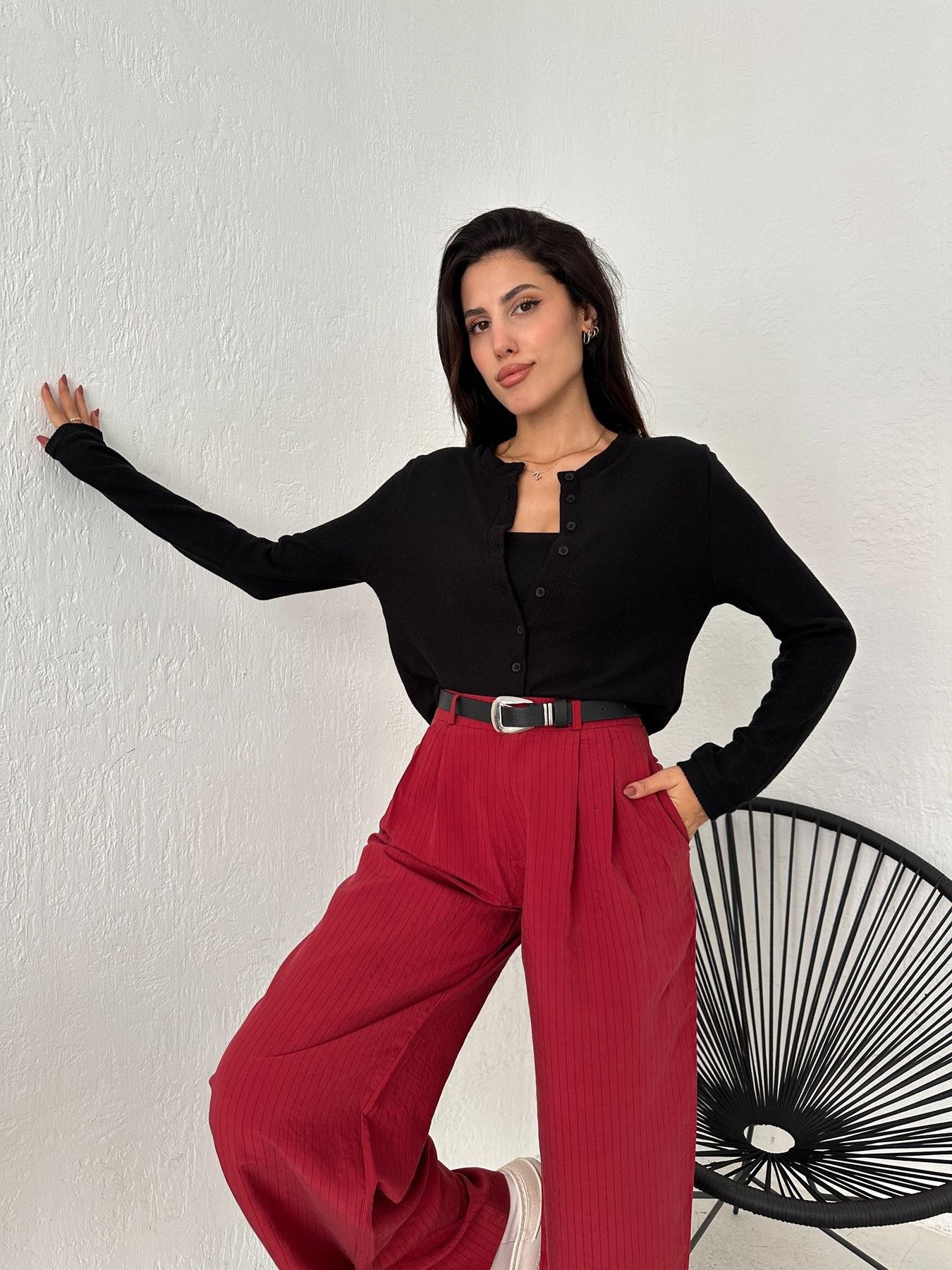 Düğmeli Crop Hırka SİYAH