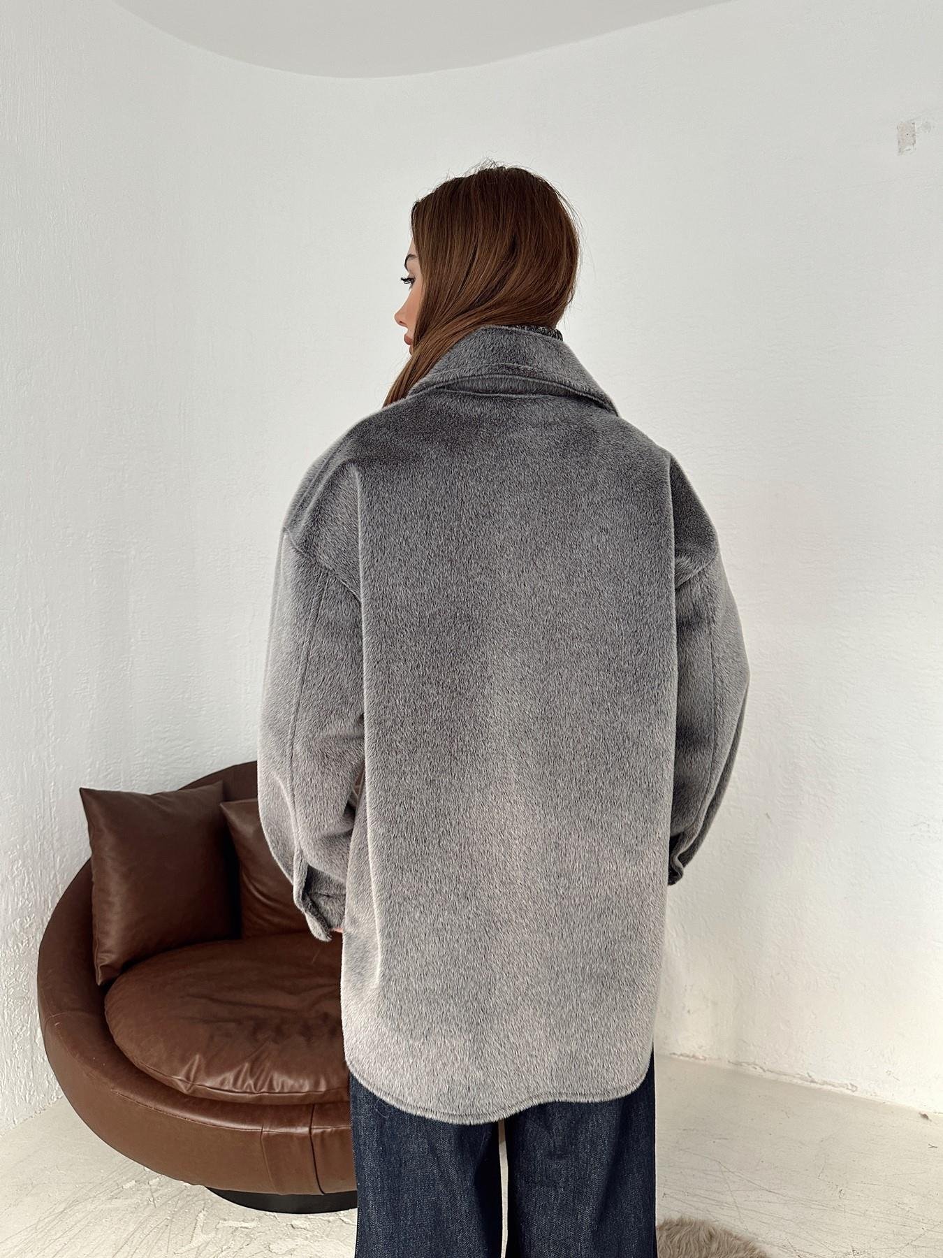 Düğmeli Kaşe Kürk Gömlek Ceket ANTRASİT