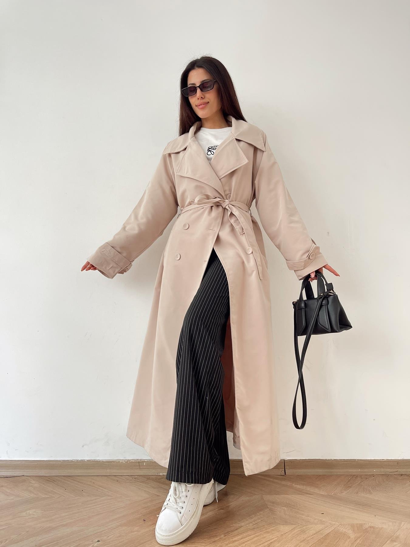 Düğmeli Trençkot TAŞ