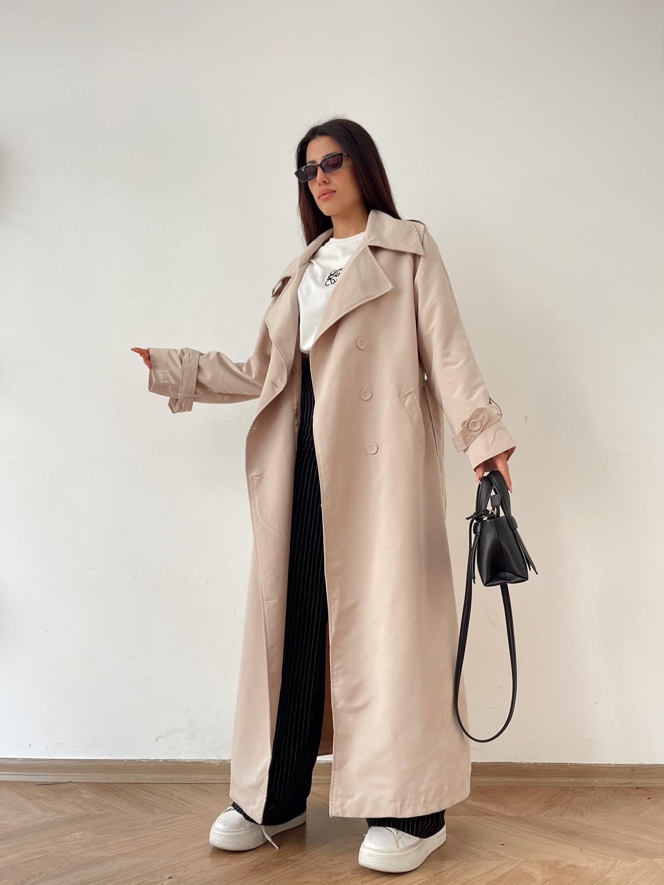 Düğmeli Trençkot TAŞ