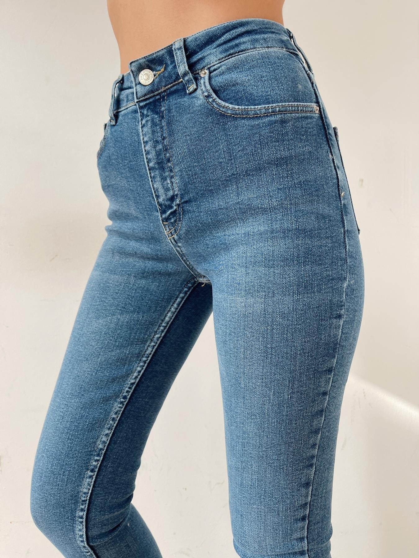 Düşük Bel Pover Likra Jean MAVİ