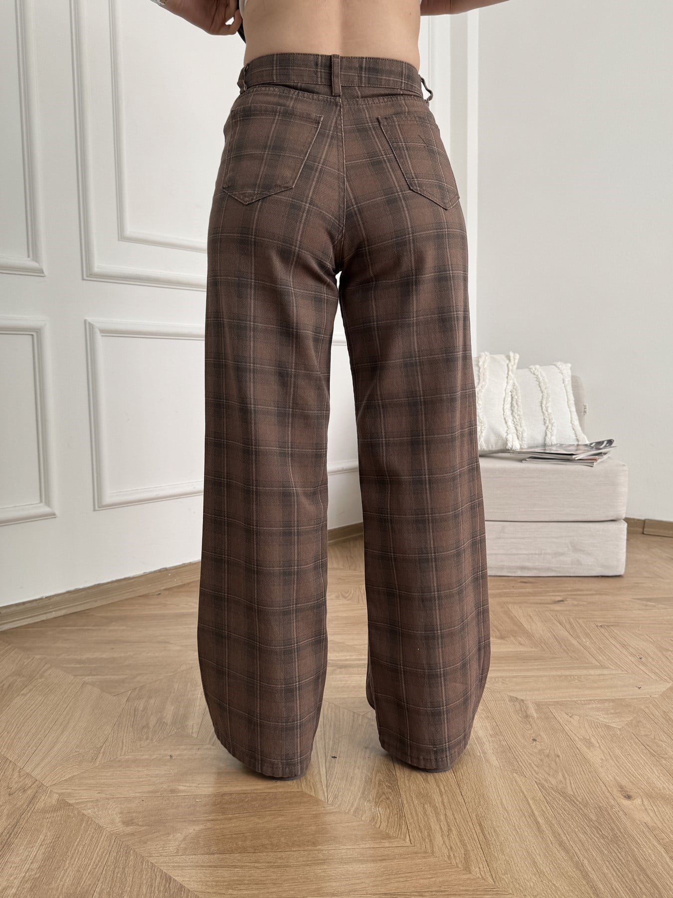 Ekose Pantolon Kahve