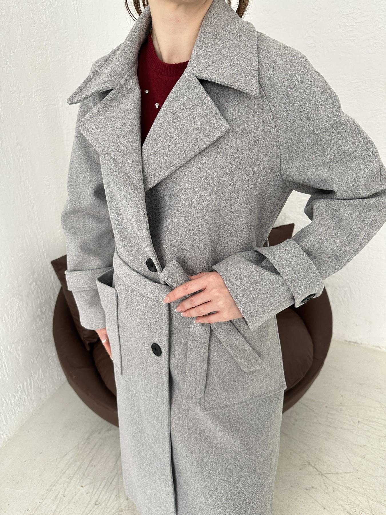 Erkek Yaka Kuşaklı Kaşe Kaban GRİ