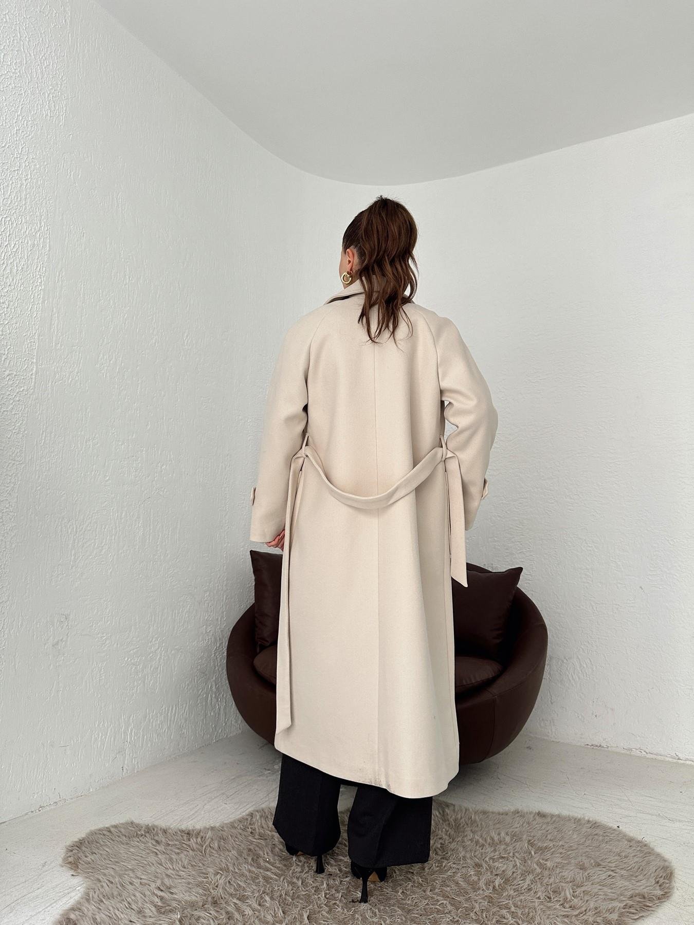 Erkek Yaka Kuşaklı Kaşe Kaban KREM