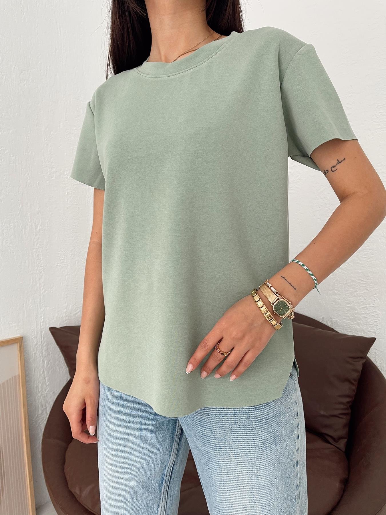 Eteği Oval Modal Tişört MİNT