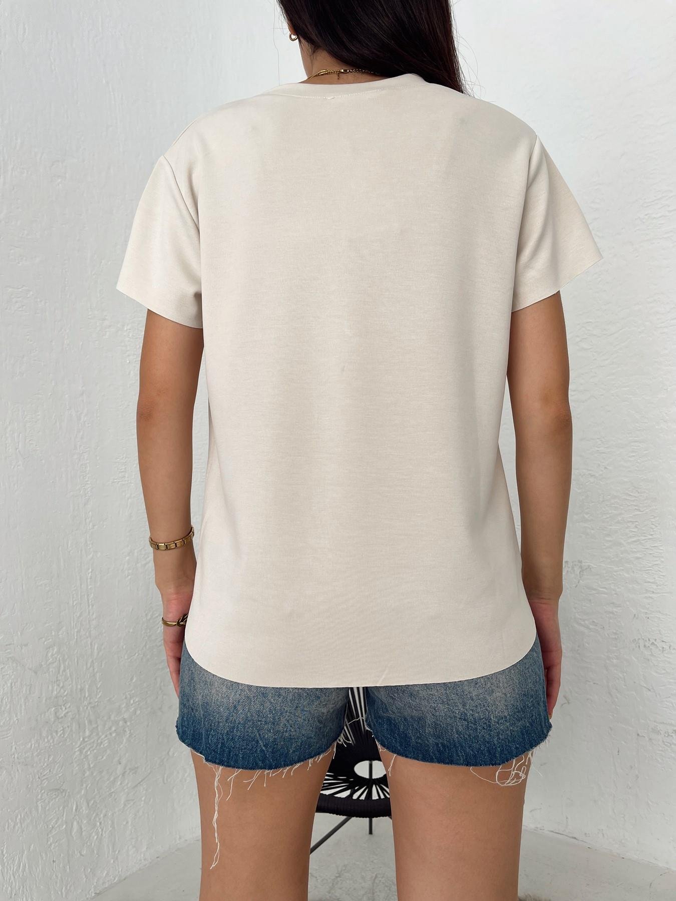 Eteği Oval Modal Tişört TAŞ