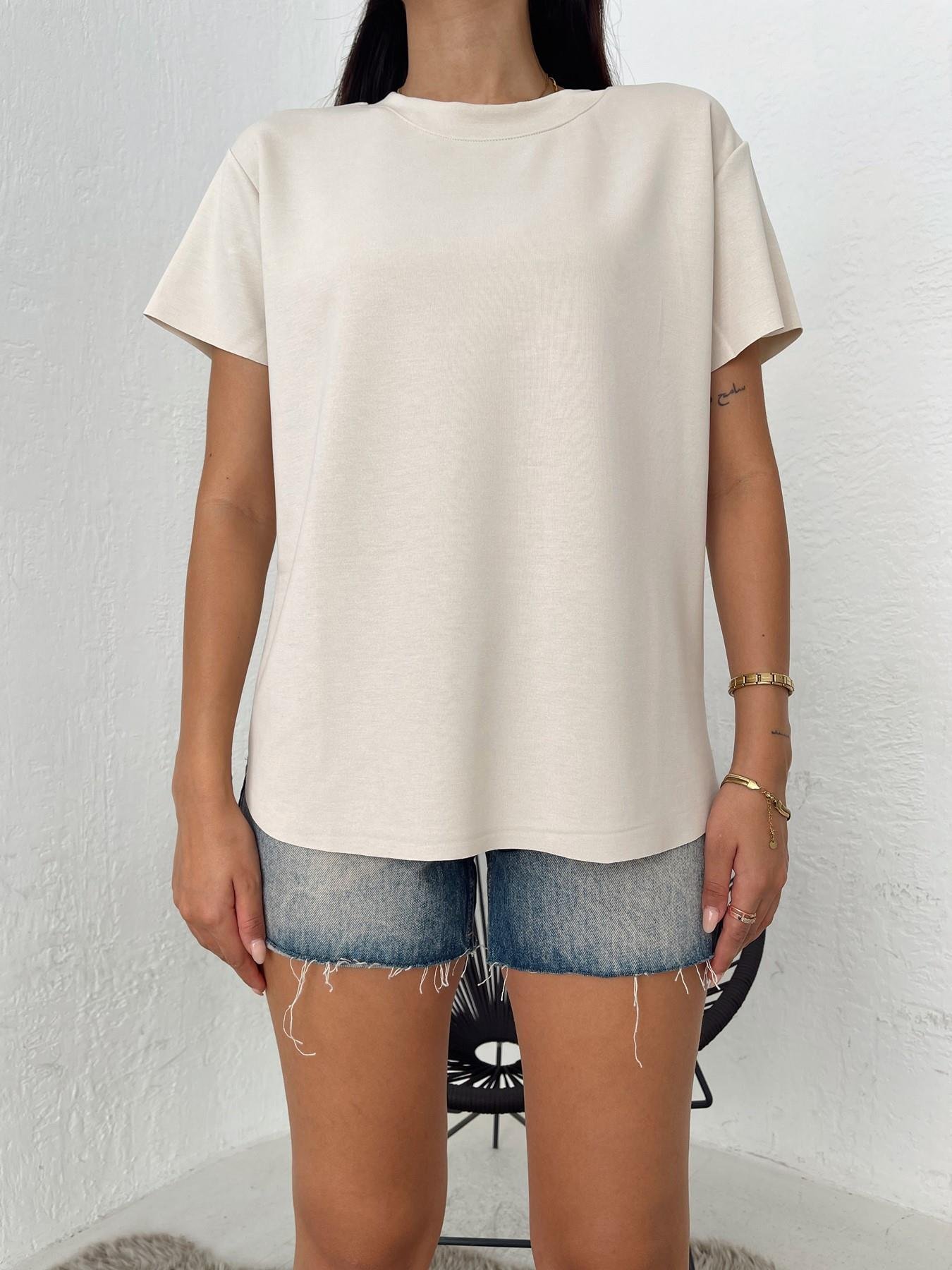 Eteği Oval Modal Tişört TAŞ