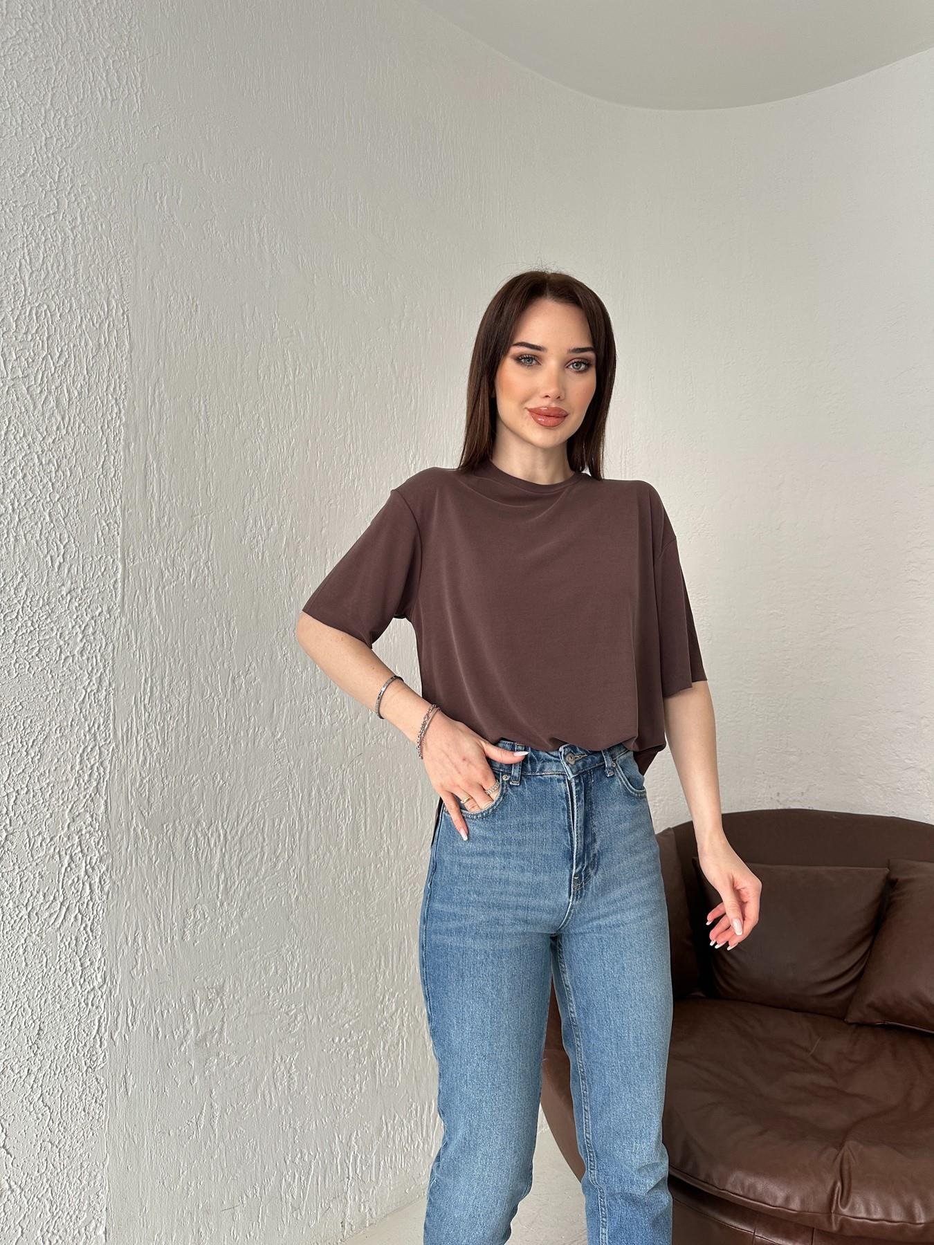 Eteği Oval Oversize Tişört ACI KAHVE