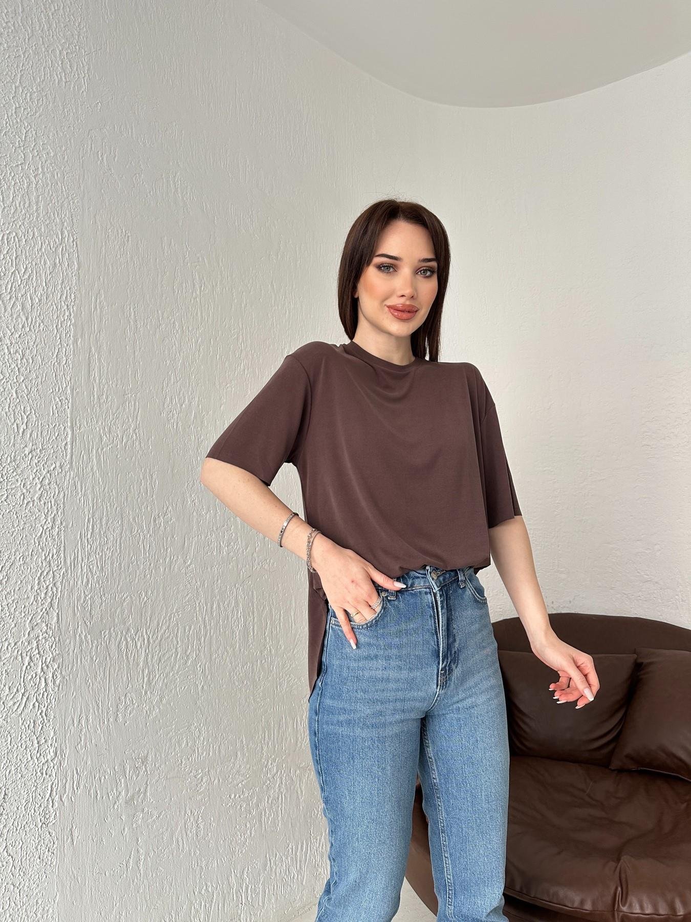 Eteği Oval Oversize Tişört ACI KAHVE