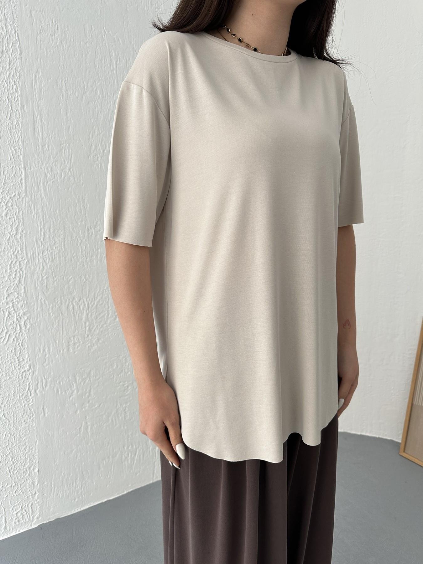 Eteği Oval Oversize Tişört Taş