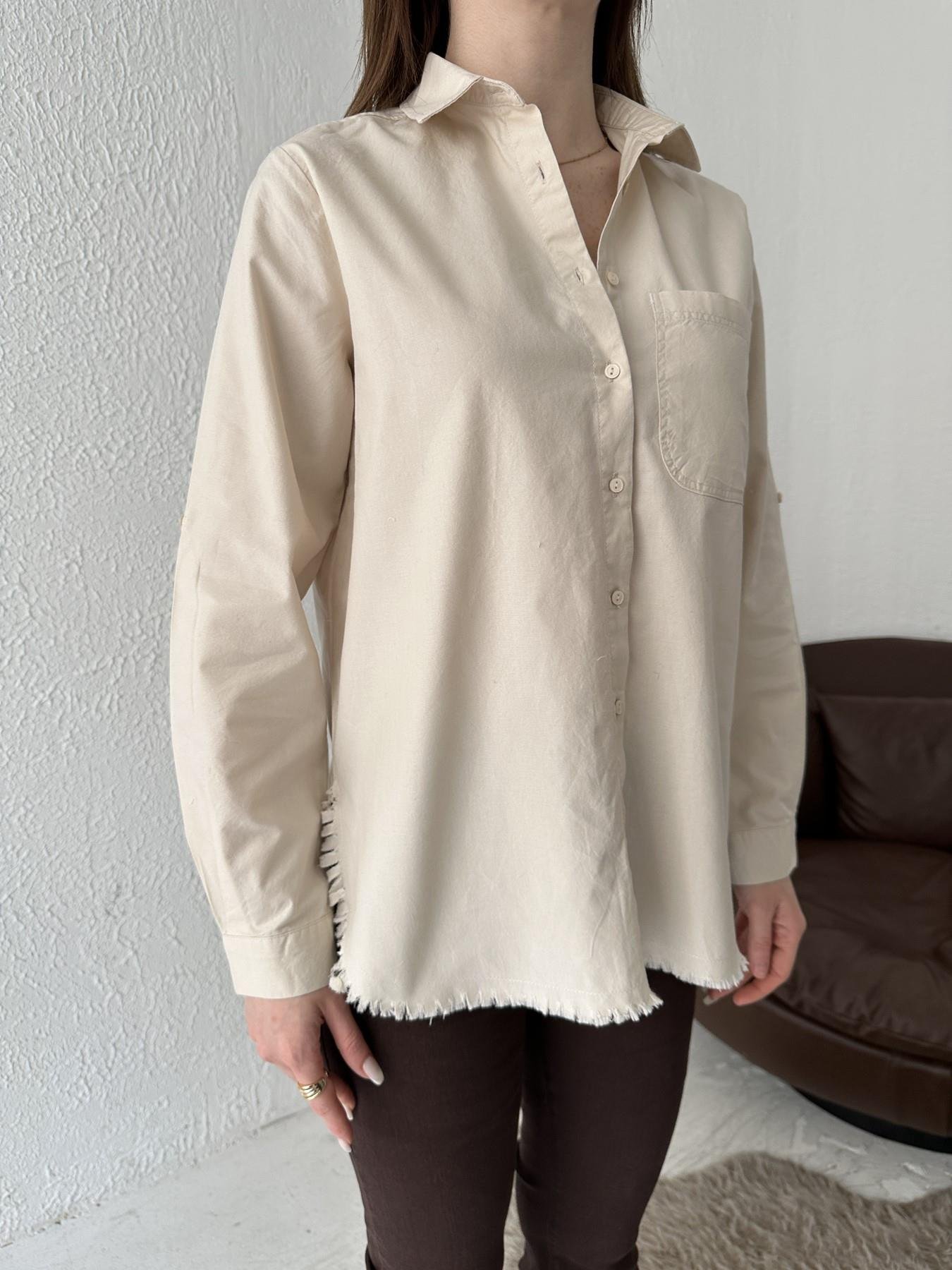 Eteği Püsküllü Gömlek BEJ