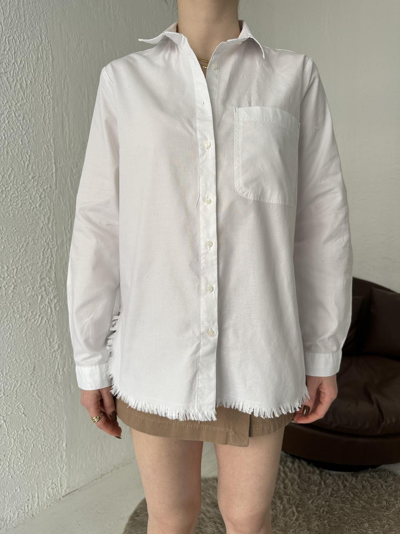 Eteği Püsküllü Gömlek BEYAZ
