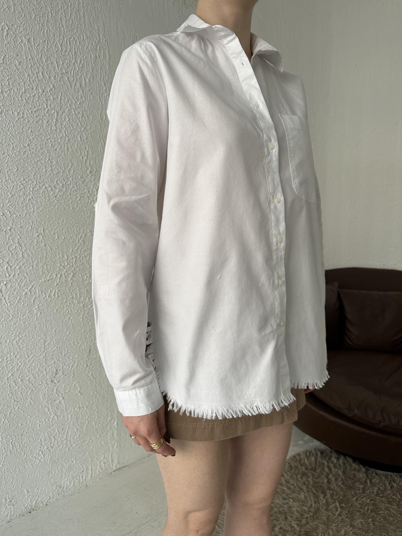 Eteği Püsküllü Gömlek BEYAZ