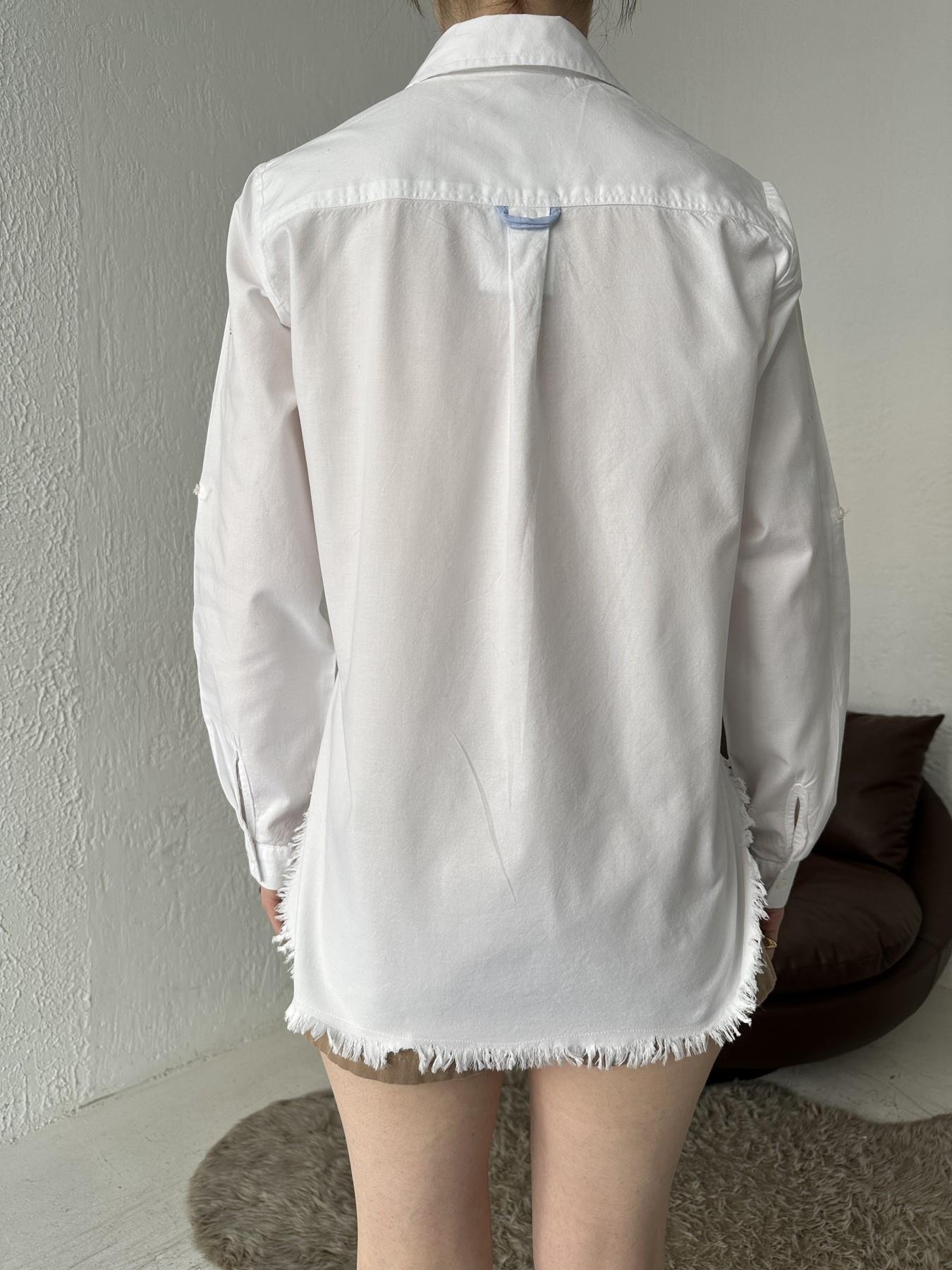 Eteği Püsküllü Gömlek BEYAZ