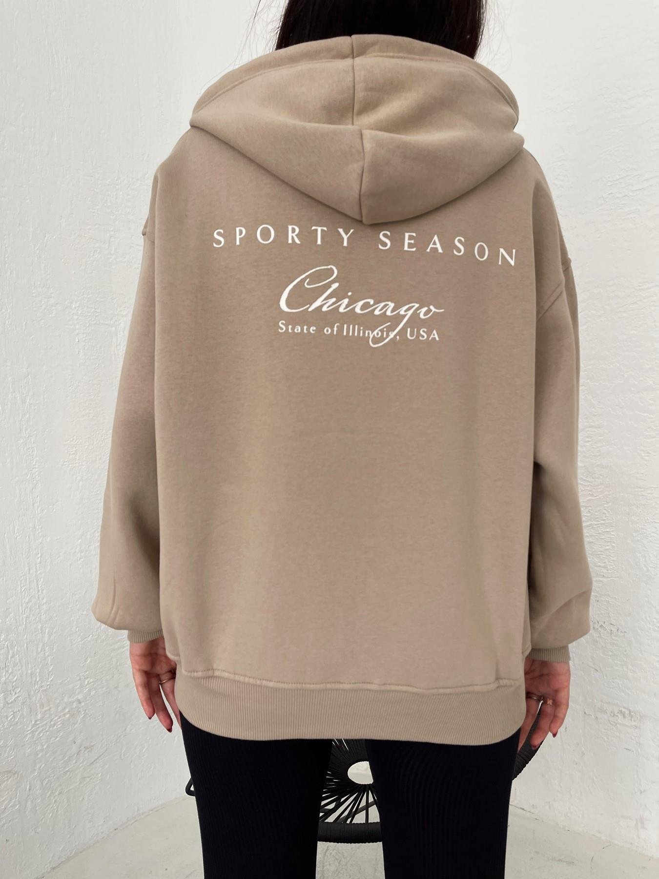 Fermuarlı Kapüşonlu Sweatshirt VİZON