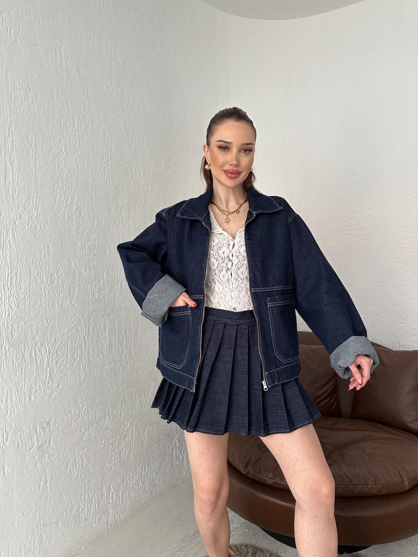 Fermuarlı Oversize Mont Lacivert