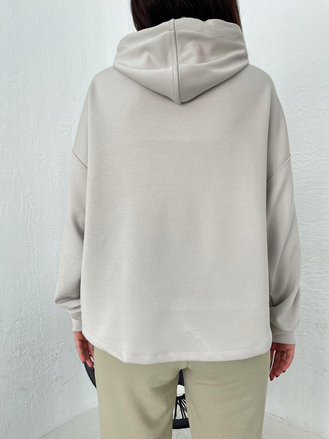 Fermuarlı Parçalı Sweatshirt TAŞ
