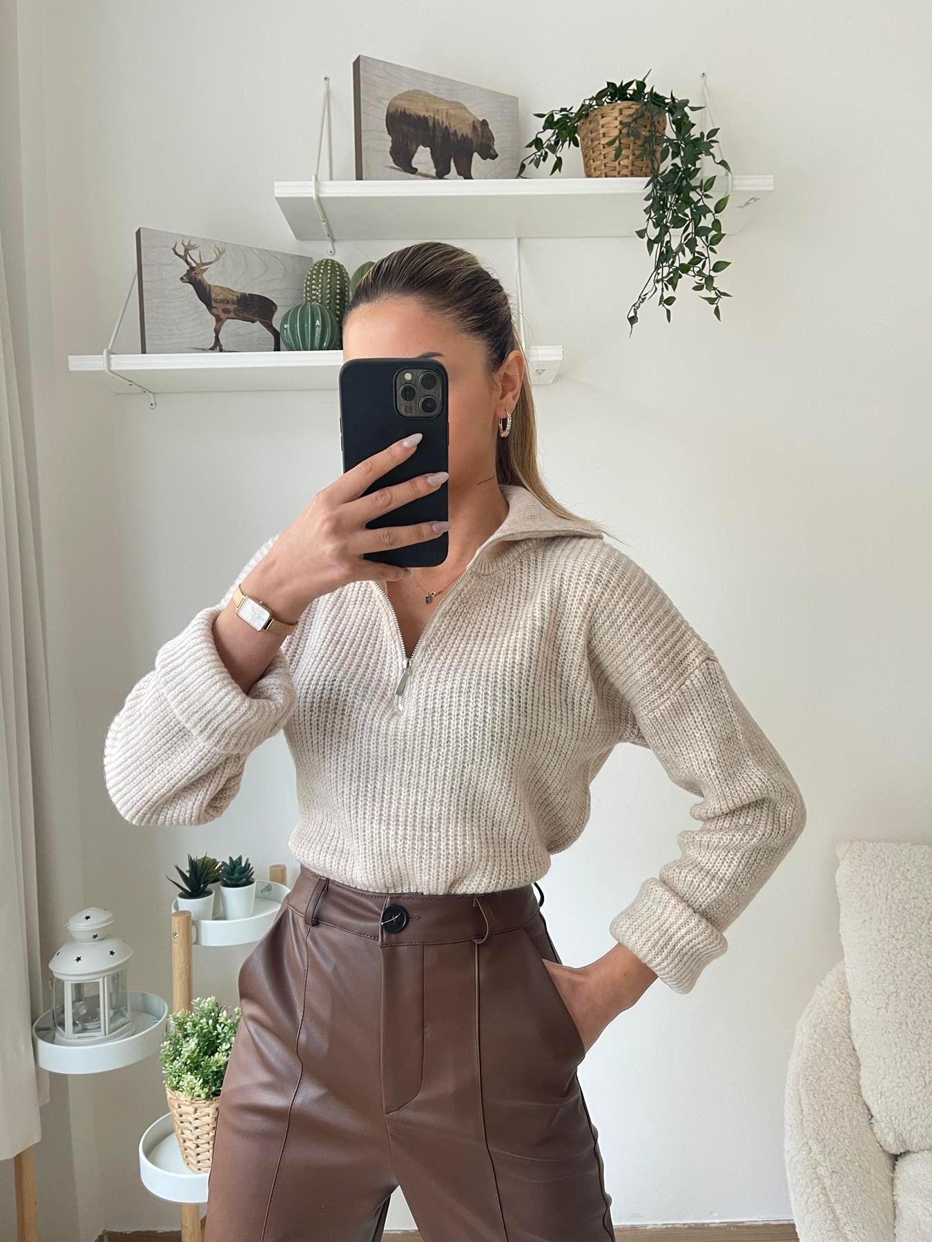 Fermuarlı Şardon Kazak TAŞ