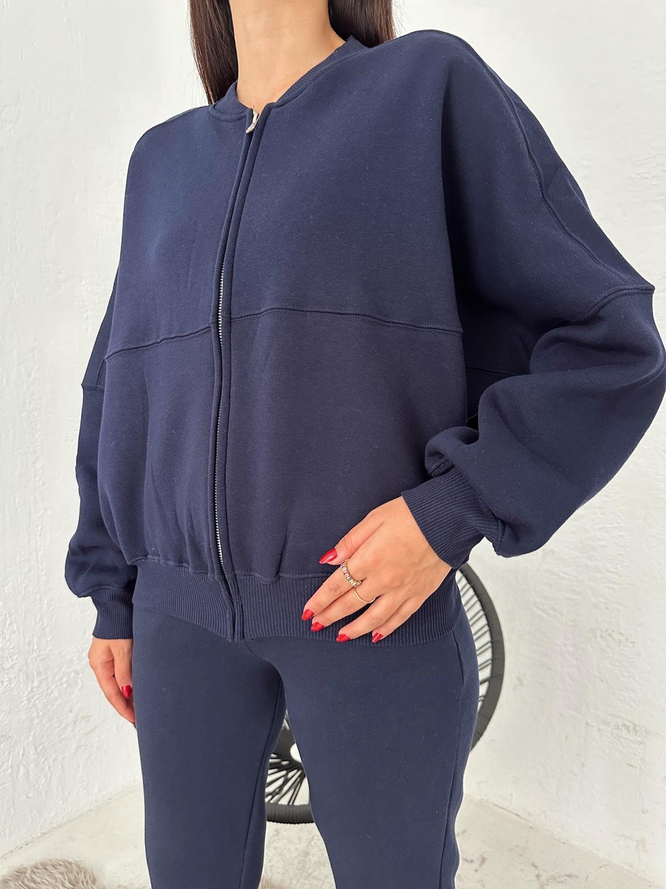 Fermuarlı Yarasa Kol Sweatshirt LACİVERT