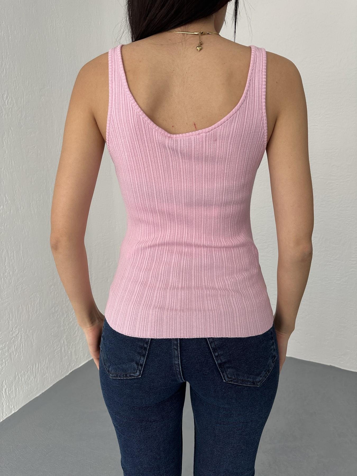 Fitilli İnce Dokulu Triko Bluz Pembe