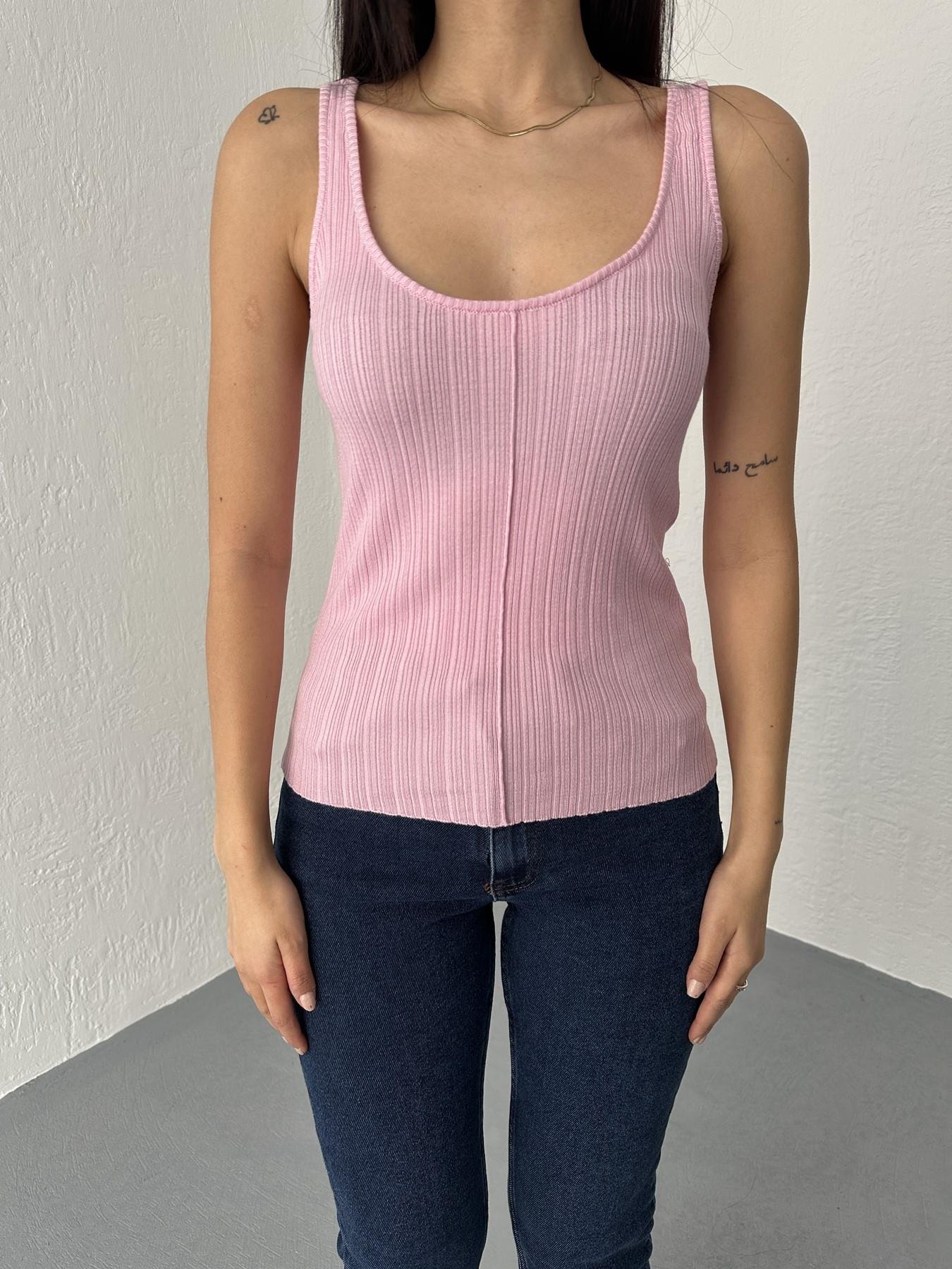 Fitilli İnce Dokulu Triko Bluz Pembe