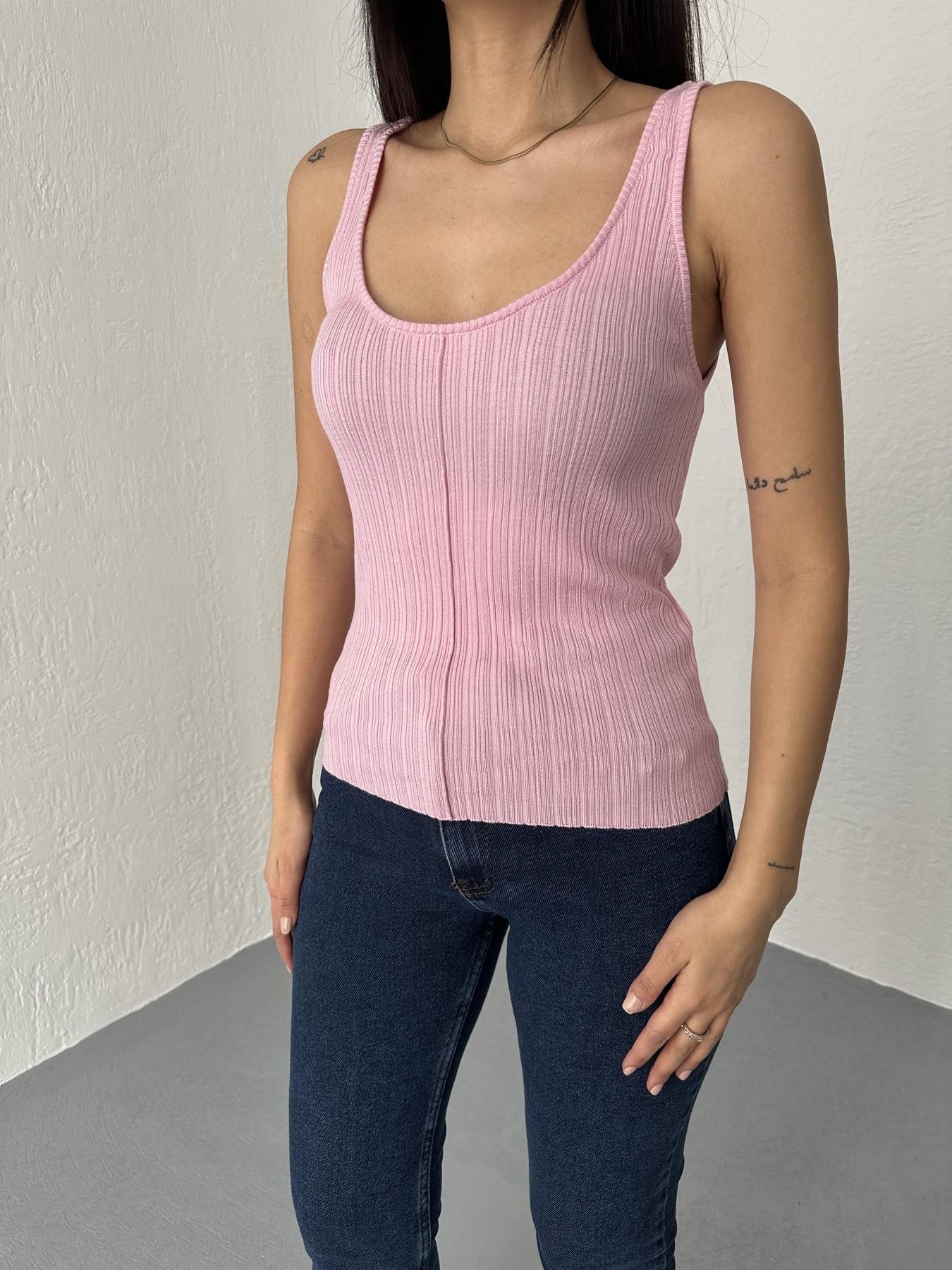 Fitilli İnce Dokulu Triko Bluz Pembe