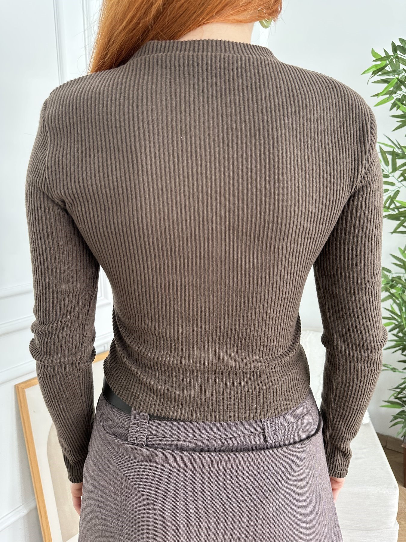 Fitilli Mini Hırka Vizon