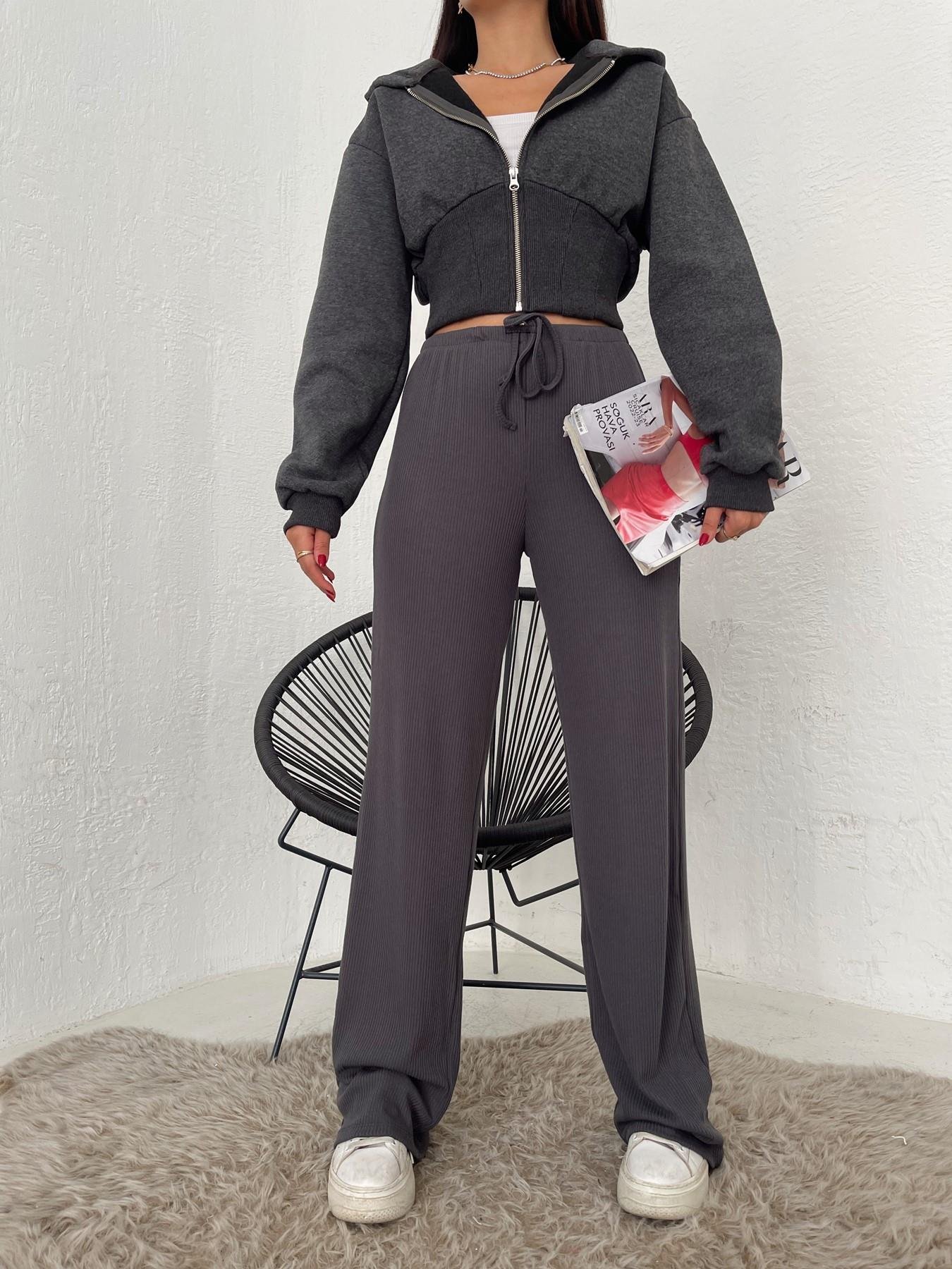 Fitilli Relax Pantolon ANTRASİT