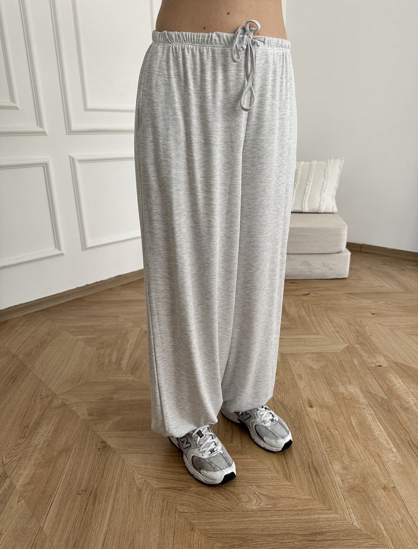 Fitilli Şalvar Pantolon Gri melanj