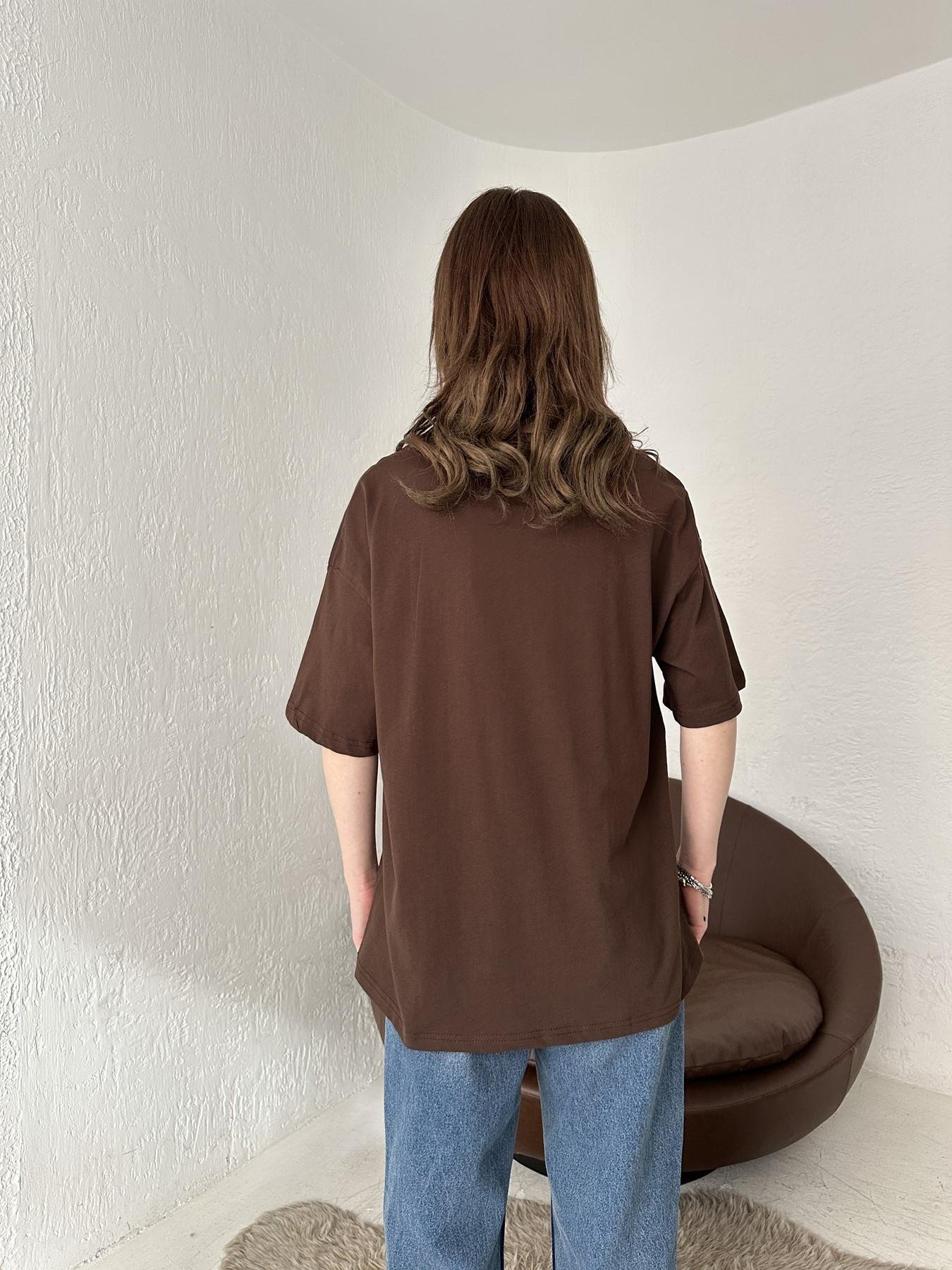 Fiyonklu Tişört KAHVE