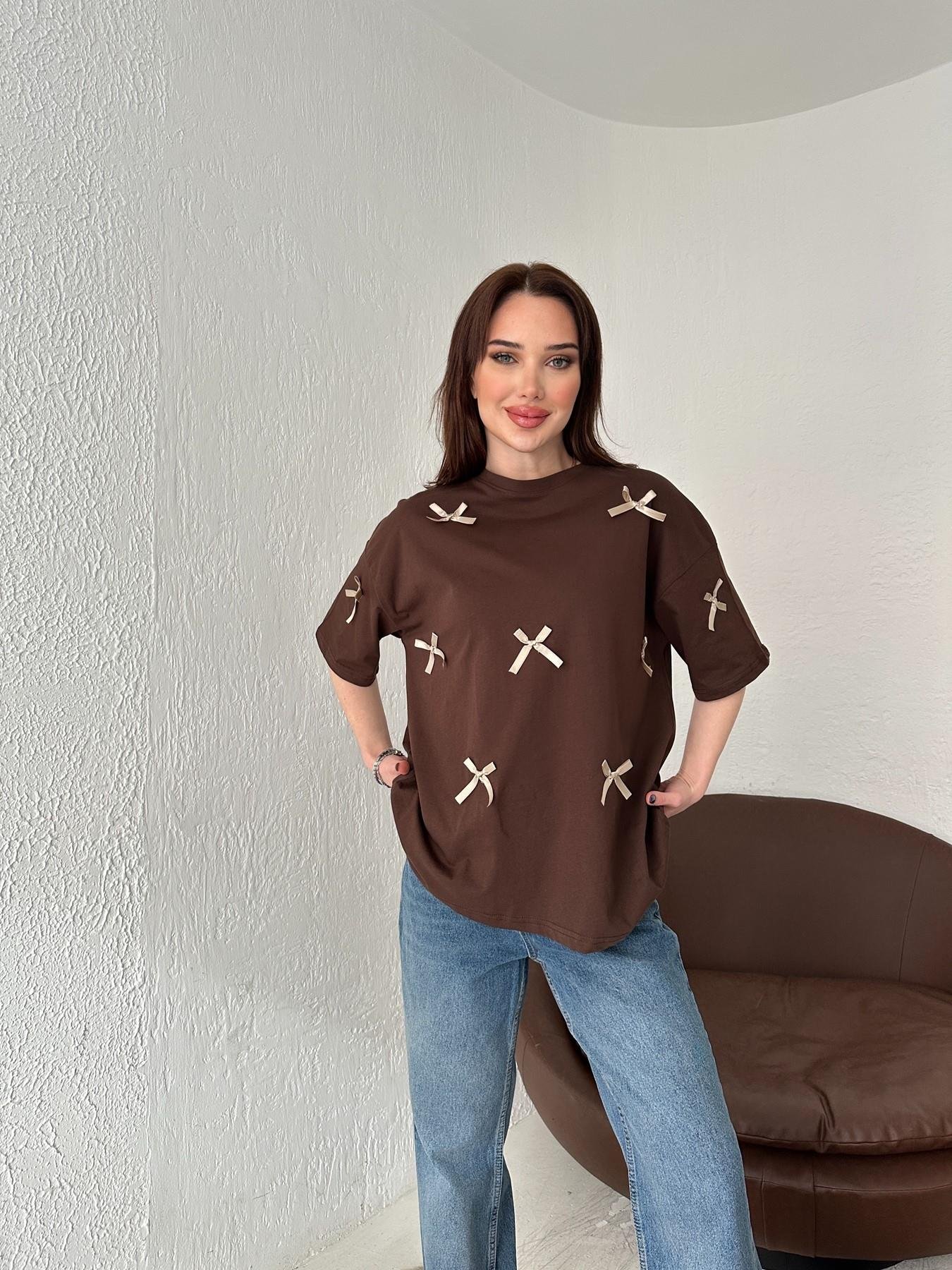 Fiyonklu Tişört KAHVE