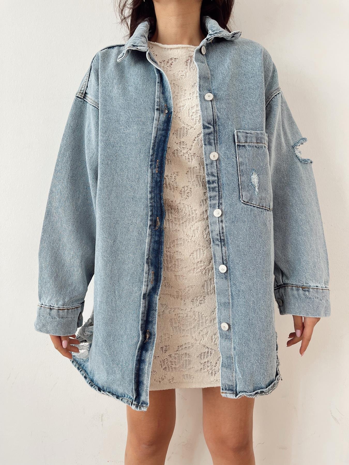 Fred Baskılı Jean Ceket MAVİ