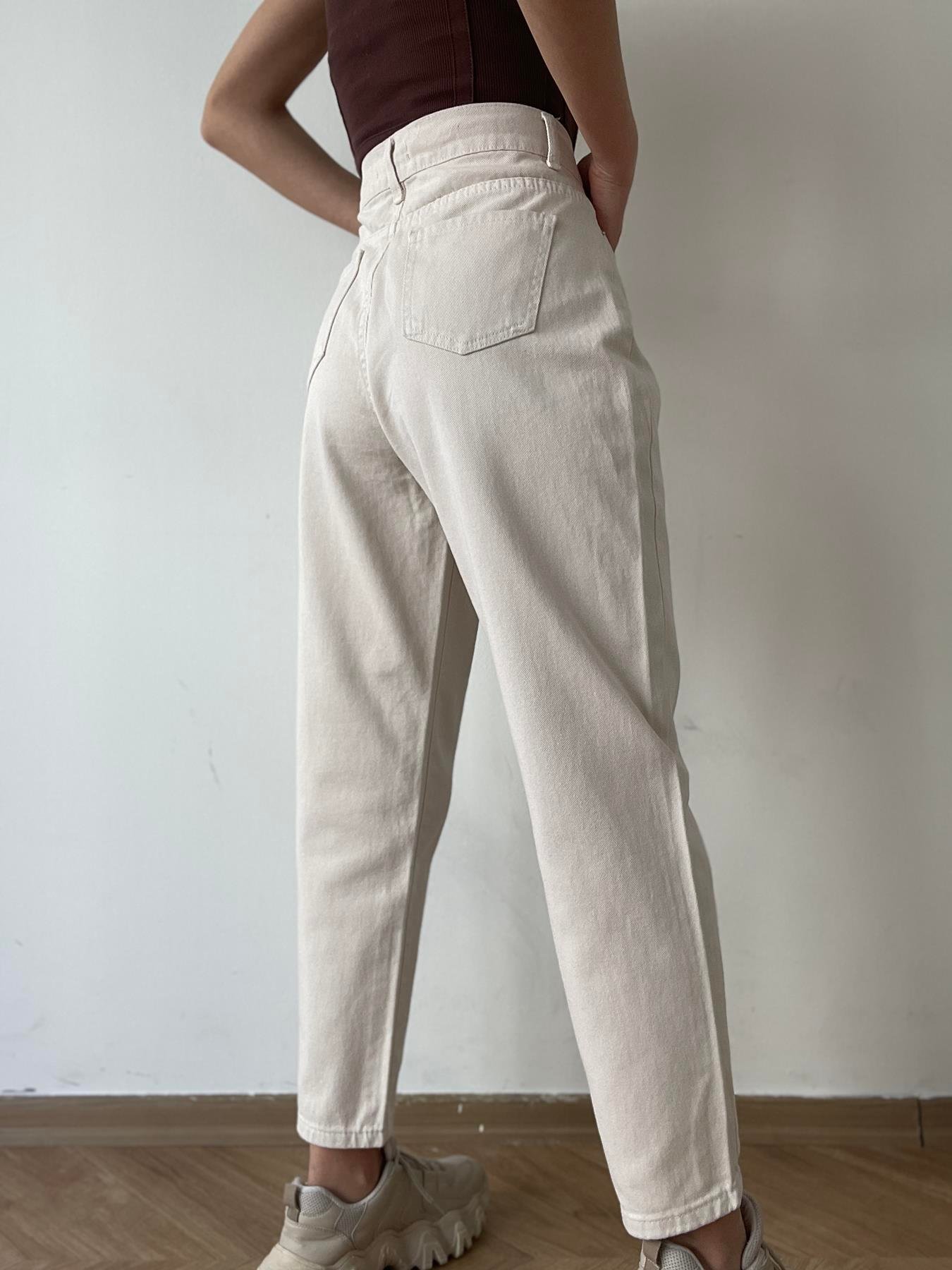 Gabardin Mom Fıt Pantolon TAŞ