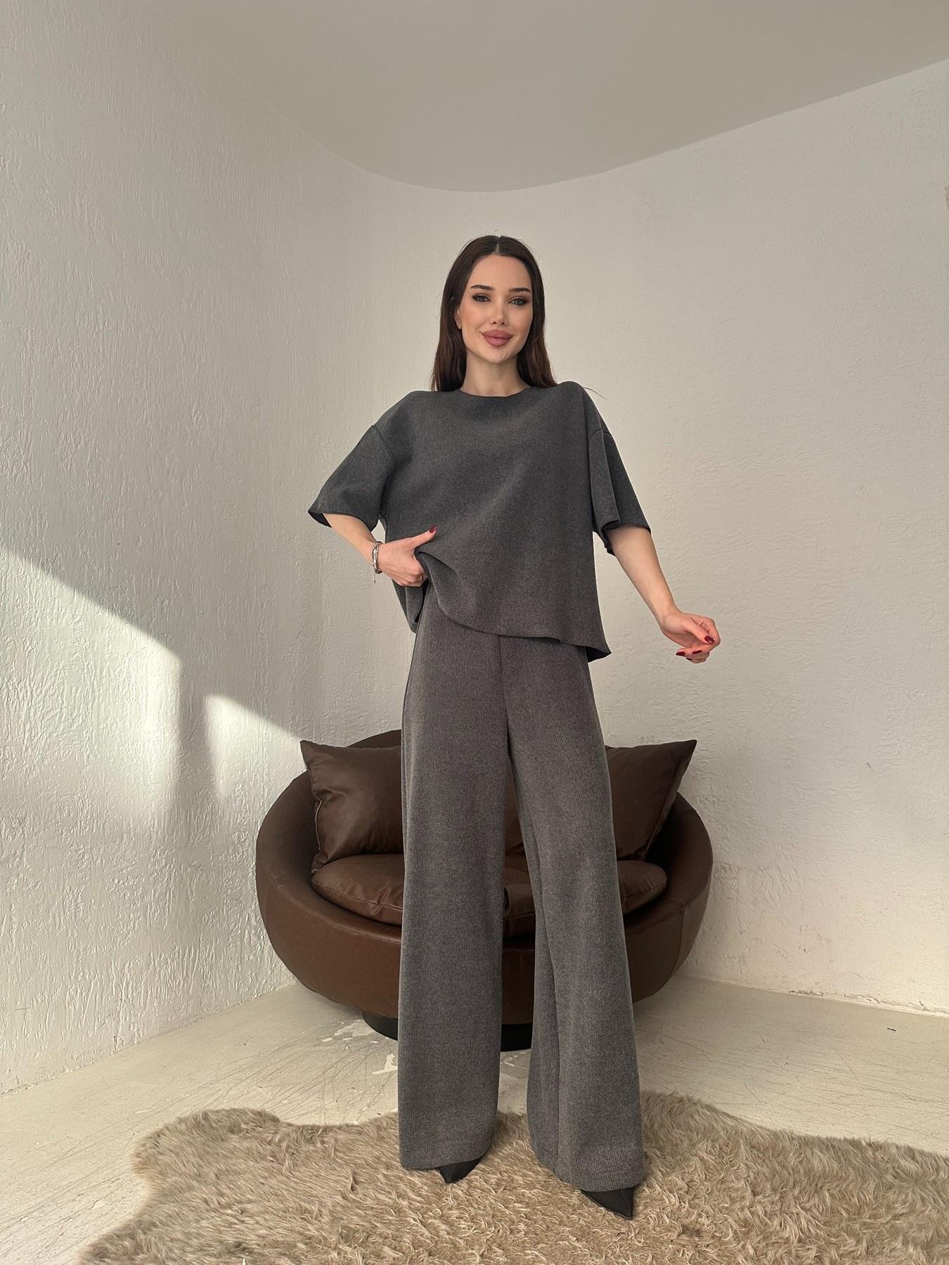 Geniş Paça Fitilli Pantolon ANTRASİT MELANJ