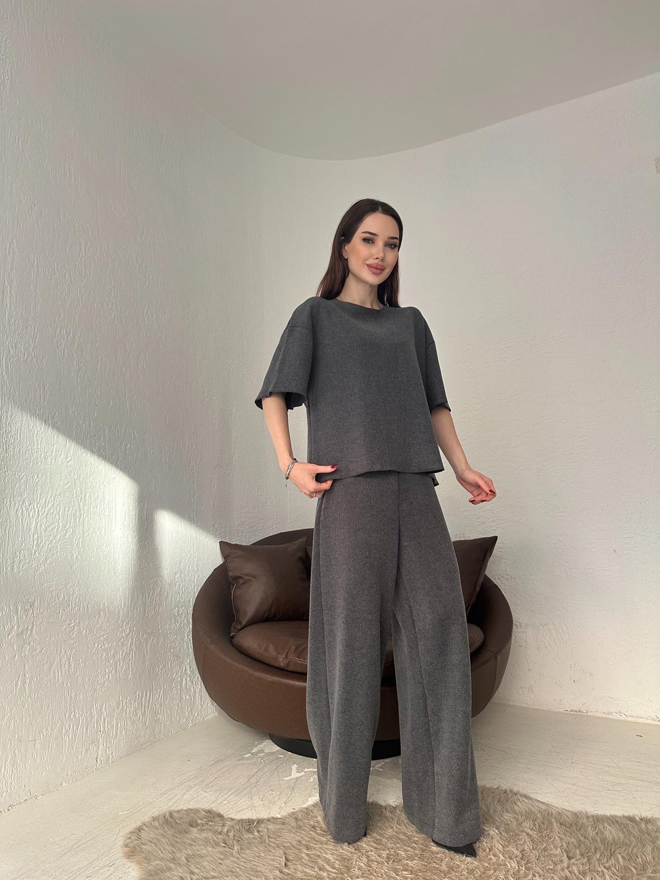 Geniş Paça Fitilli Pantolon ANTRASİT MELANJ