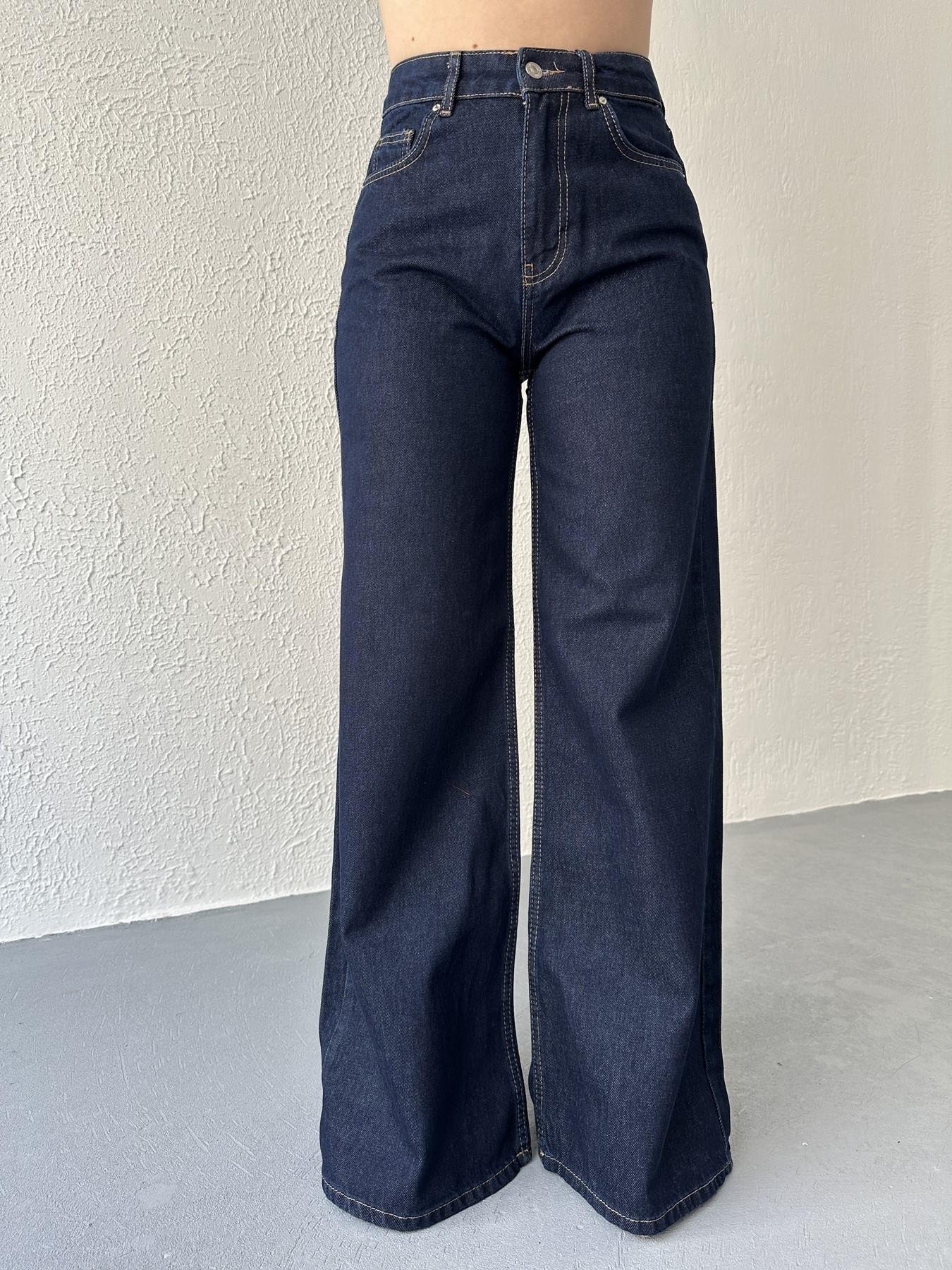 Geniş Paça Jean Pantolon Lacivert