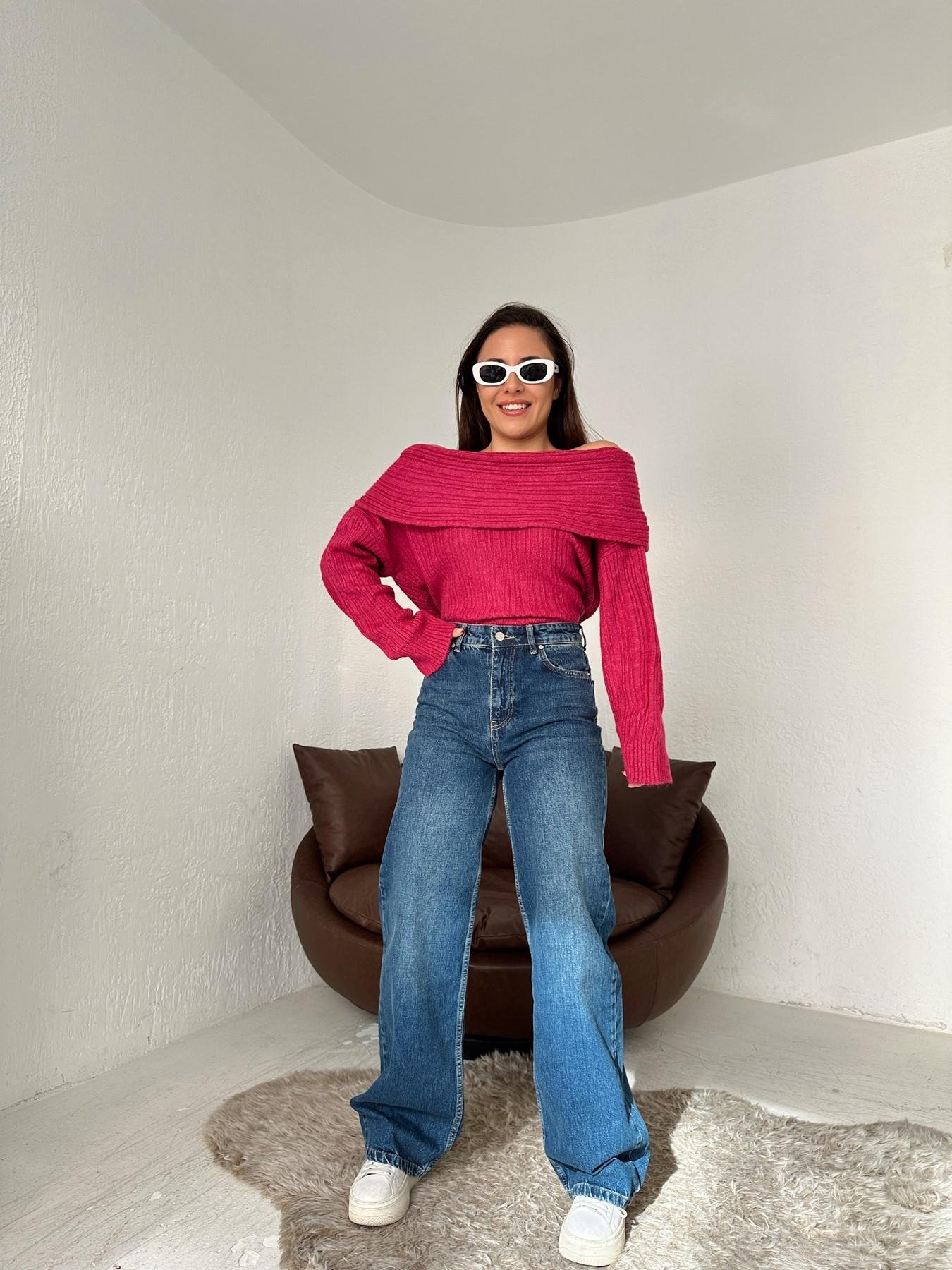 Geniş Paça Jean Pantolon MAVİ