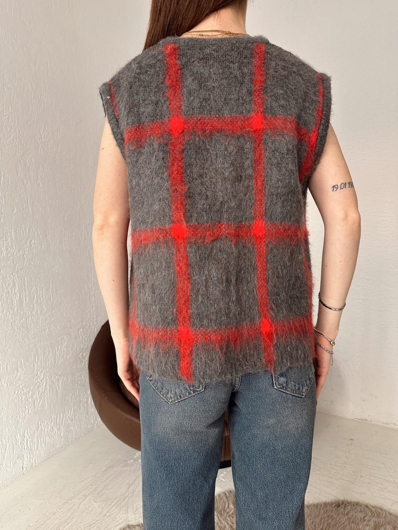 Gold Düğmeli Desenli Hırka ANTRASİT