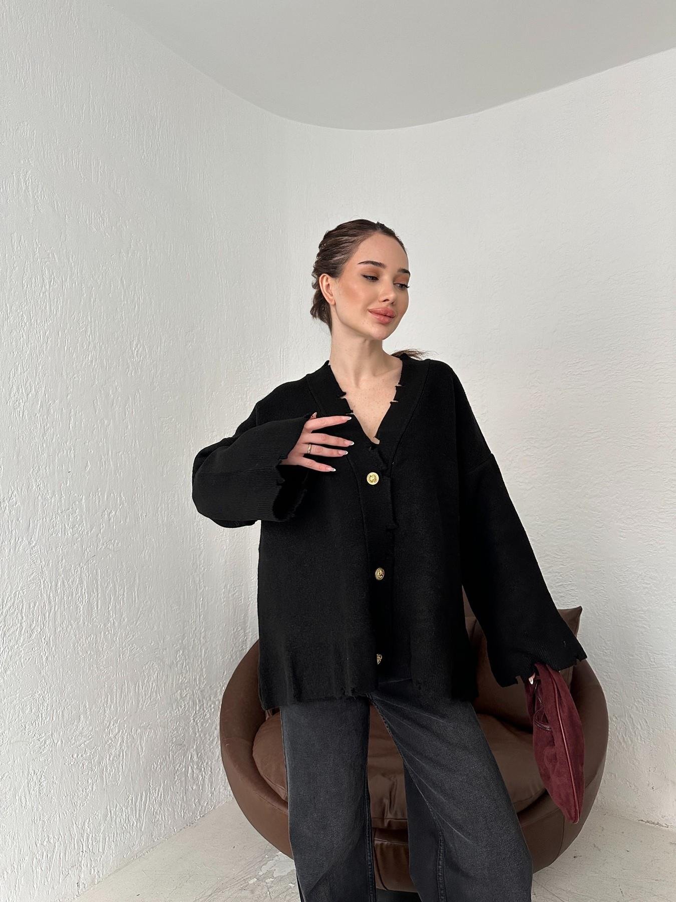 Gold Düğmeli Hırka SİYAH