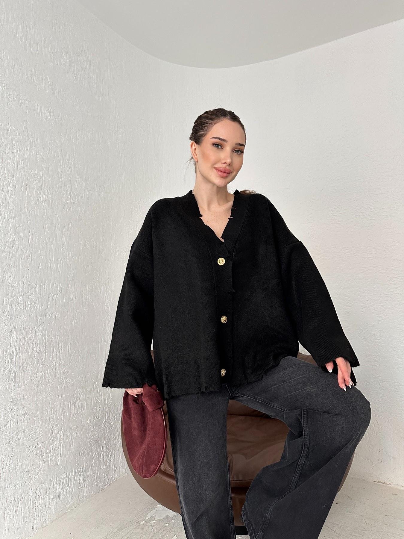 Gold Düğmeli Hırka SİYAH