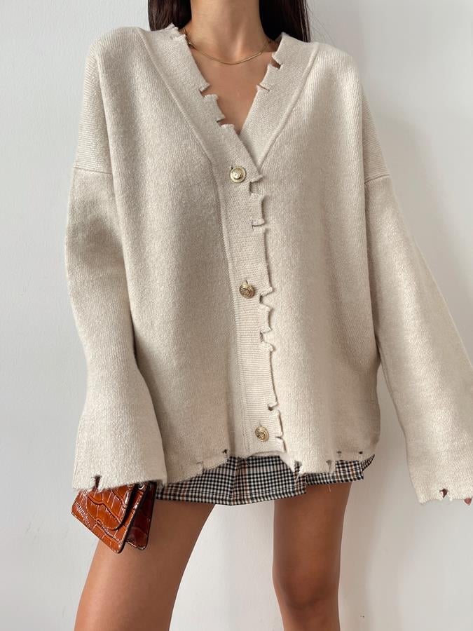 Gold Düğmeli Hırka TAŞ