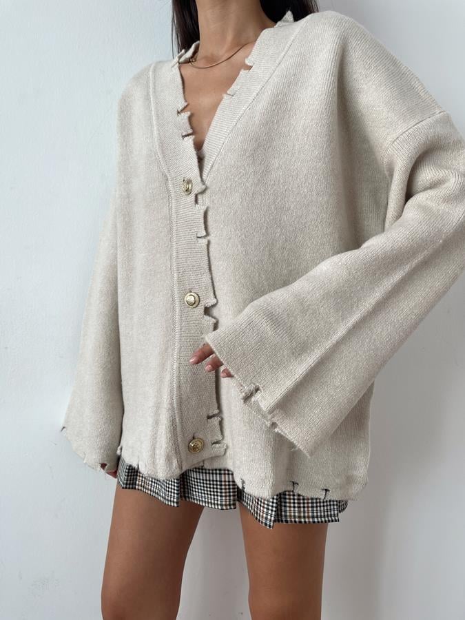 Gold Düğmeli Hırka TAŞ