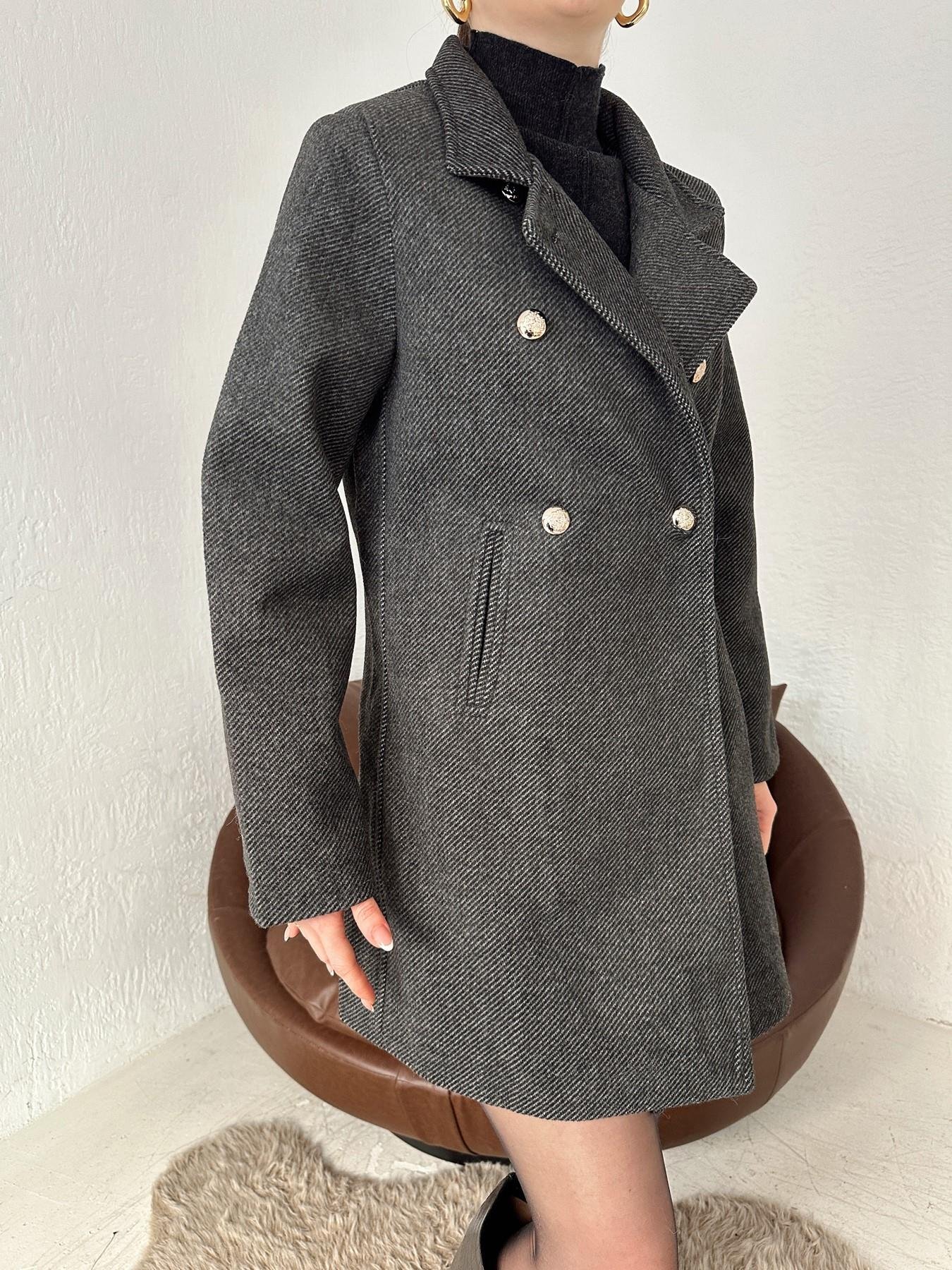 Gold Düğmeli Kaşe Kaban SİYAH