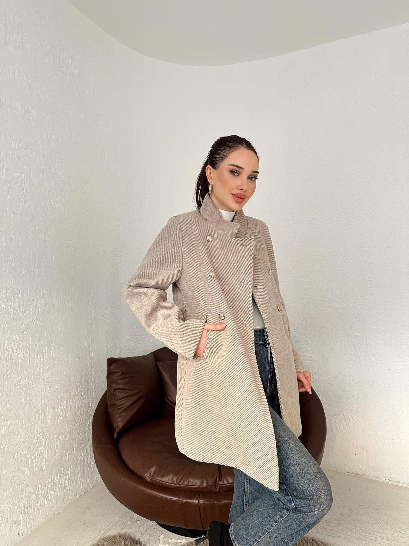 Gold Düğmeli Kaşe Kaban TAŞ