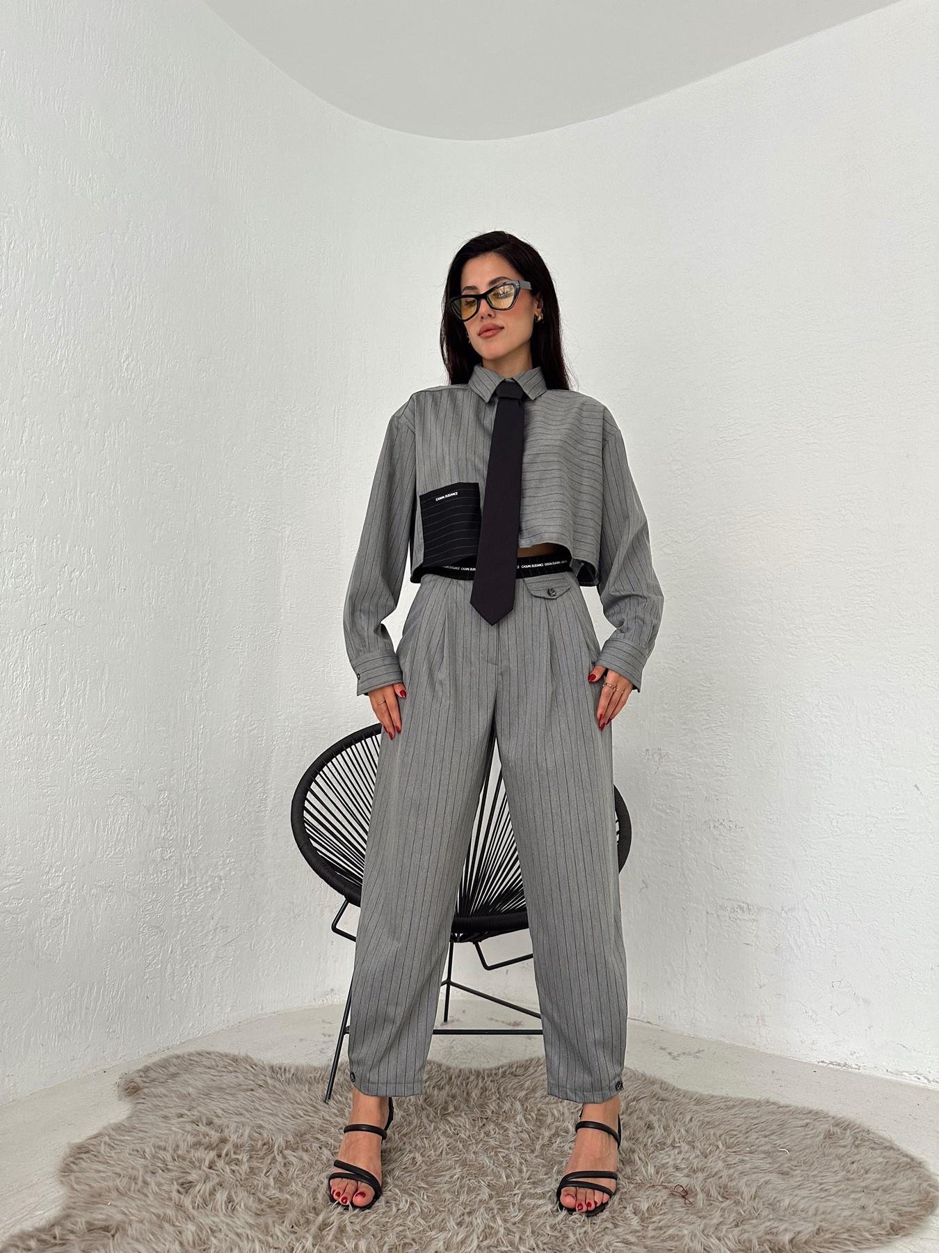 Grogren Detaylı Pantolon GRİ